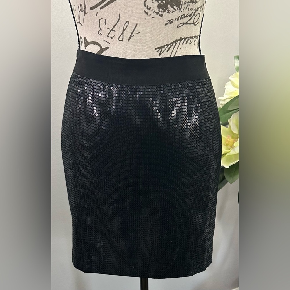 🖤Banana Republic Black Sequin Mini Pencil 🖤Skirt - Picture 2 of 16